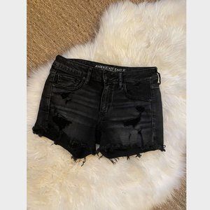 American Eagle Outfitters Black Distressed Shorts